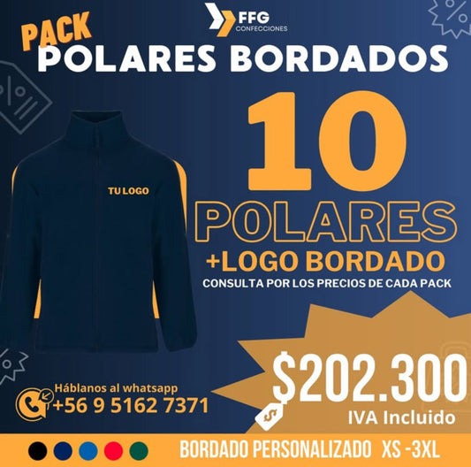 Pack 10 Polares Bordados